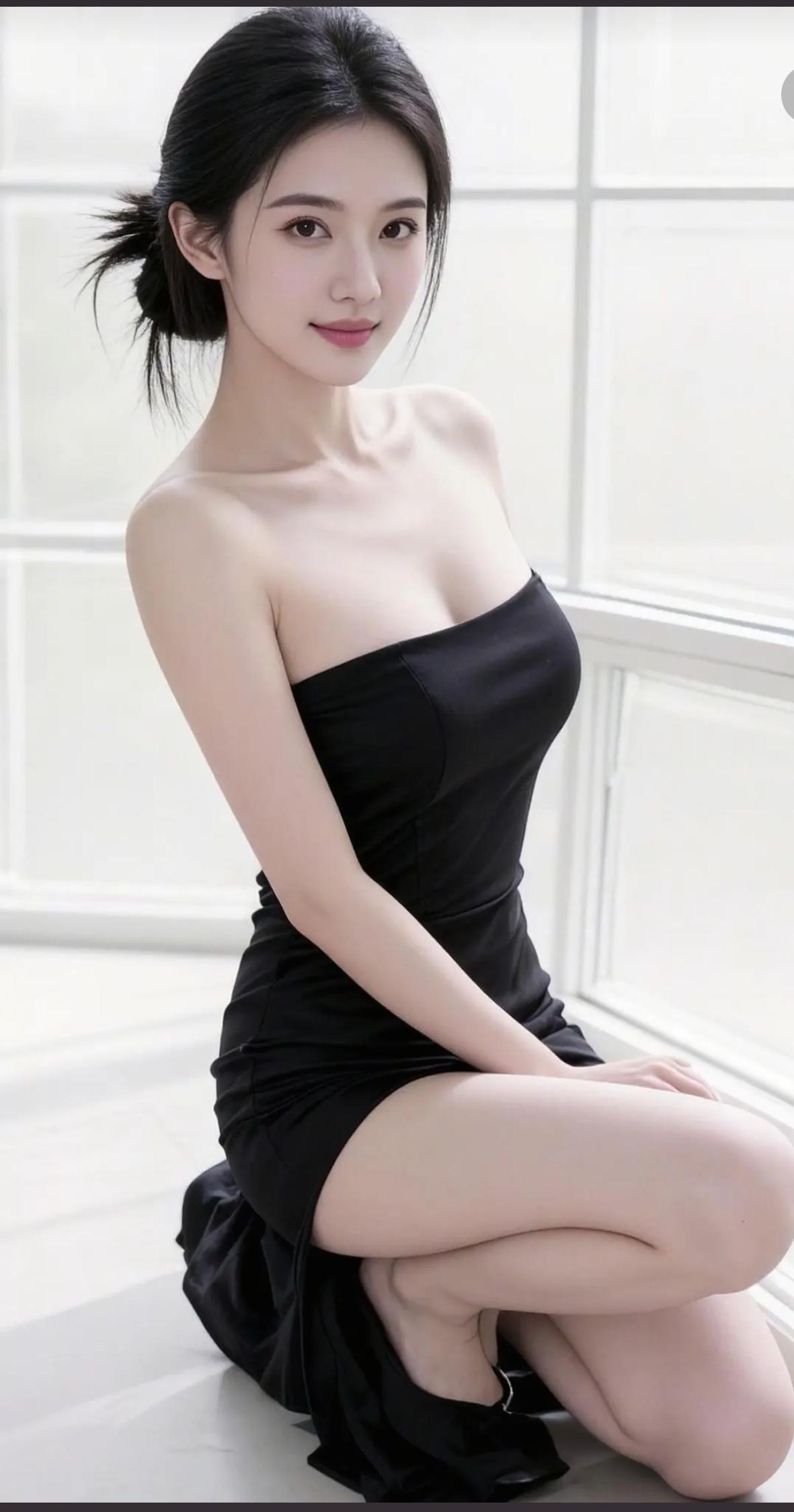 优雅黑裙，气质满分，轻松迷人！🌟✨