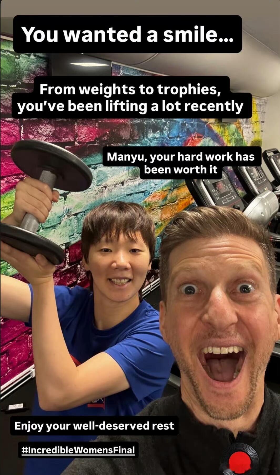 "You wanted a smile...Manyu, your hard w