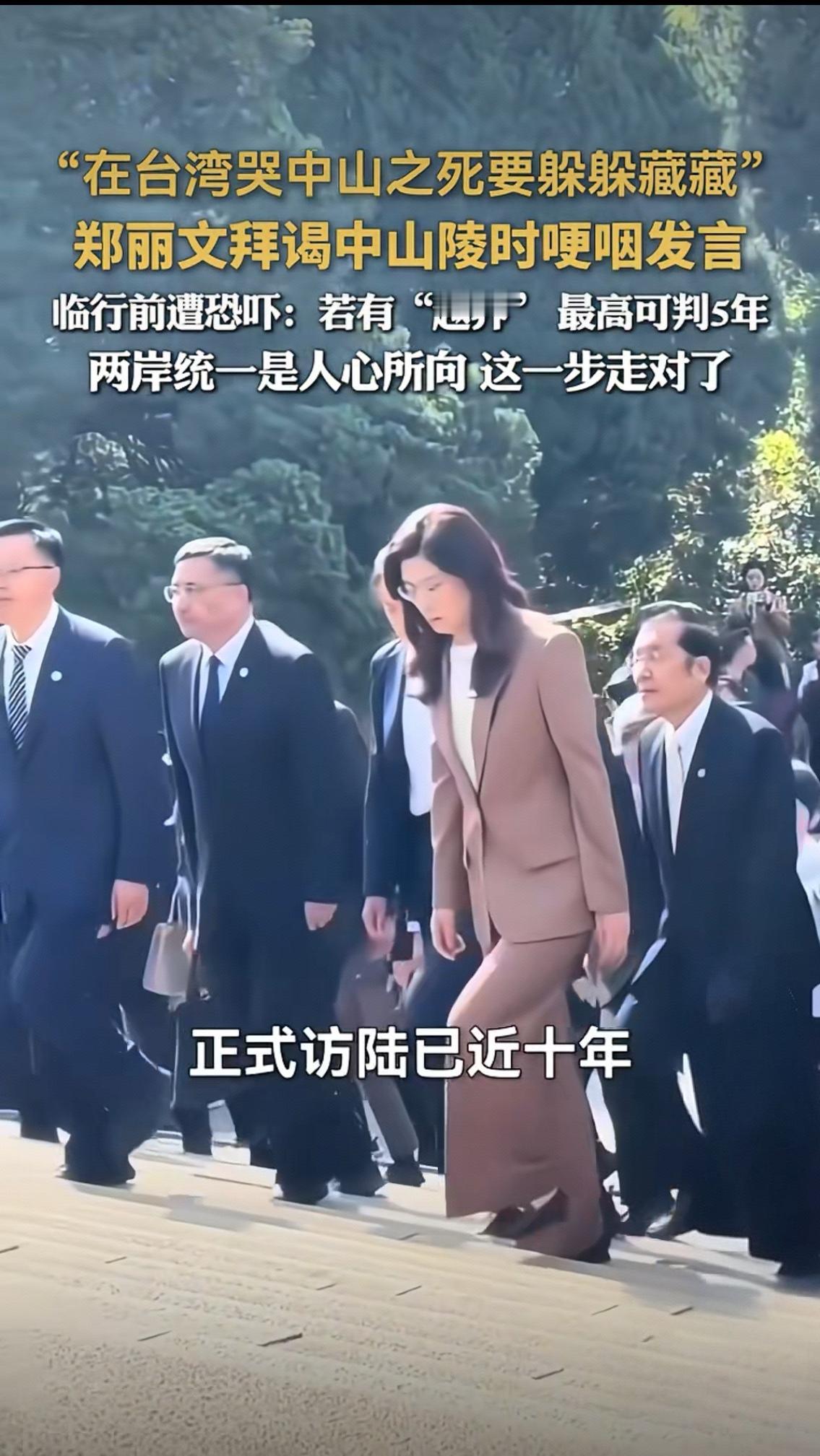 郑丽文中山陵哽咽拜谒：以勇气破局，让两岸统一的呼声穿透阴霾
 
南京紫金山麓，中