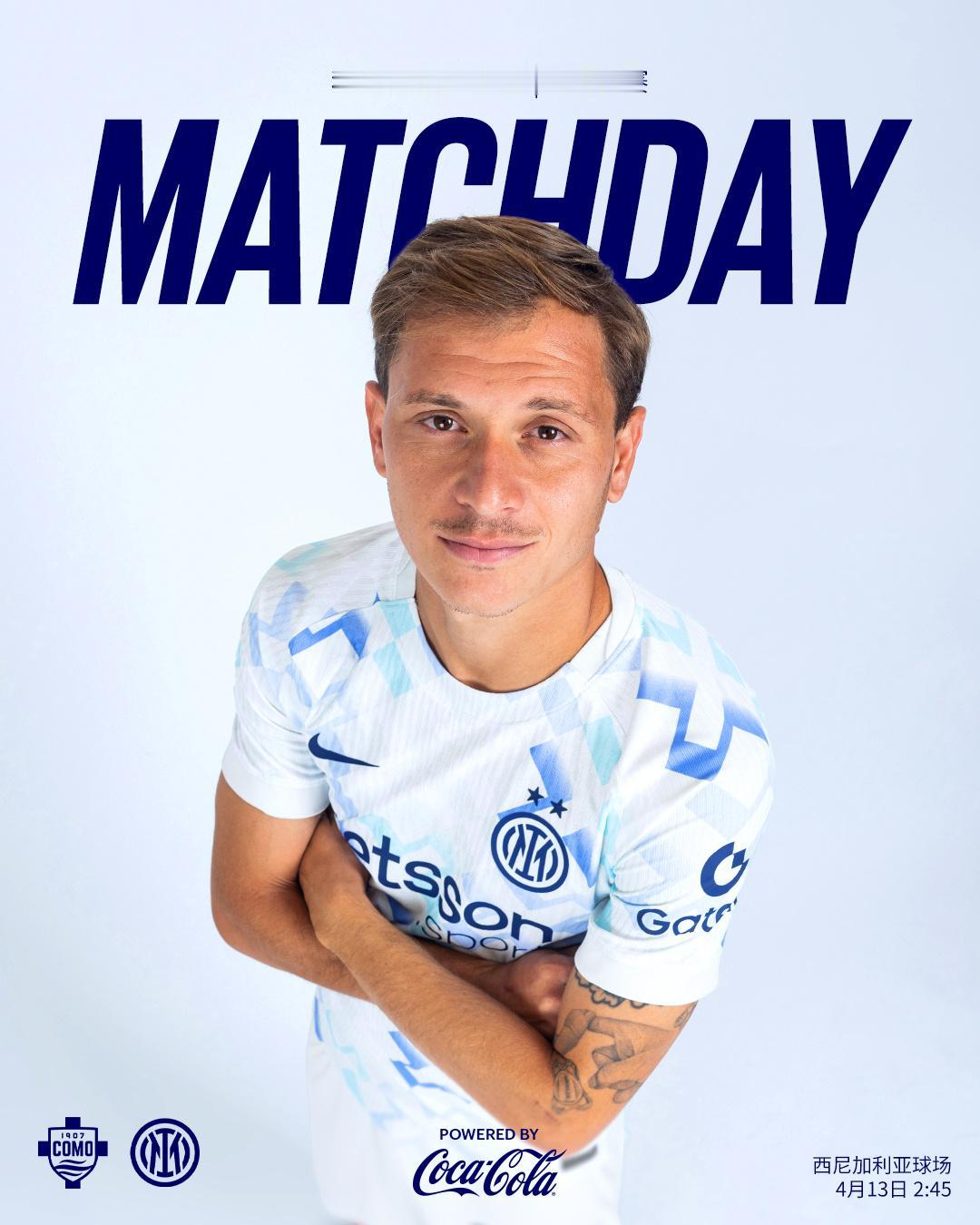 💥比赛日
⚽ 科莫vs国际米兰
🏆意甲联赛第32轮
⏰ 2026年4月13日