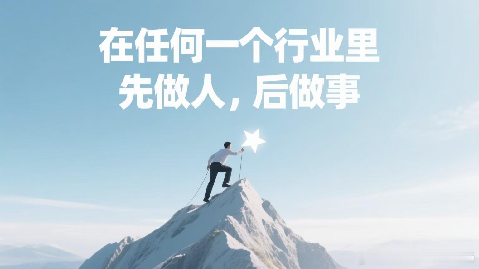 在任何一个行业里先做人，后做事，有人品，才有事业。诚信，利他，坚持，努力。那你的