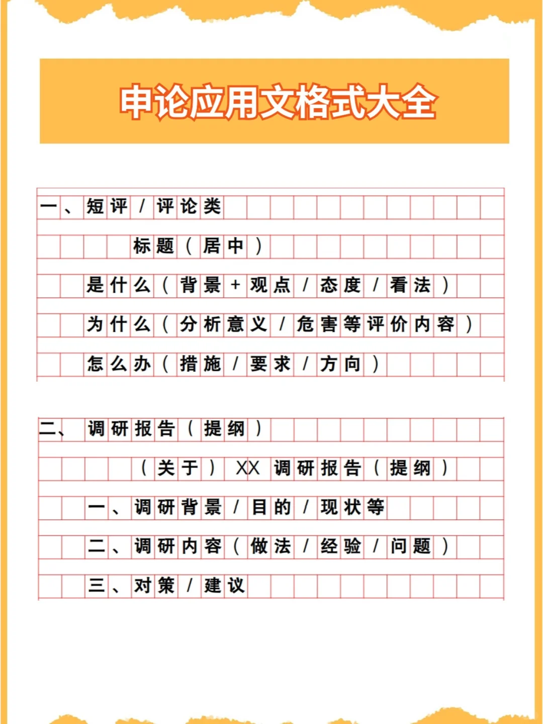 码住看：16种申论应用文格式