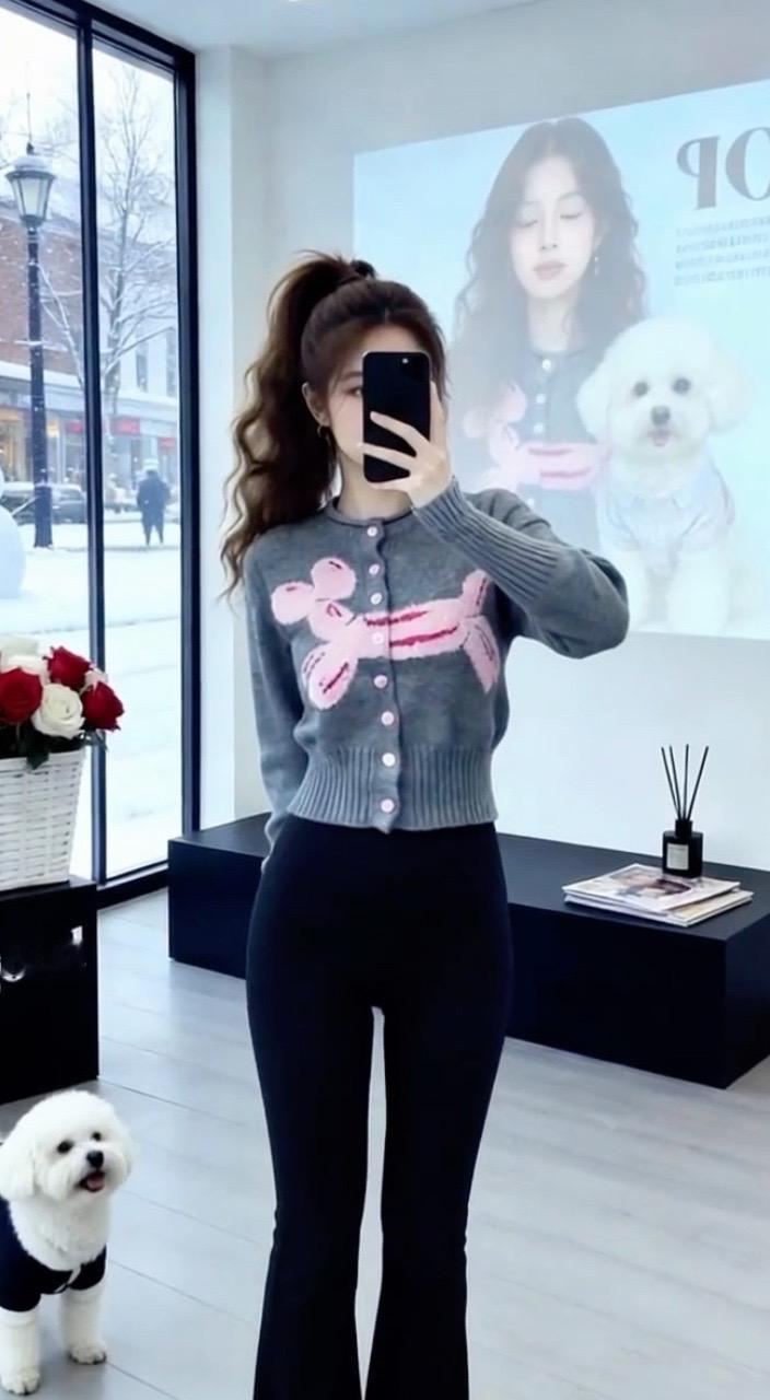 灰色针织衫休闲百搭洋气减龄 谁穿谁好看