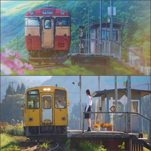 动画里和真实的场景，其实这样看起来动画写实风格很高了