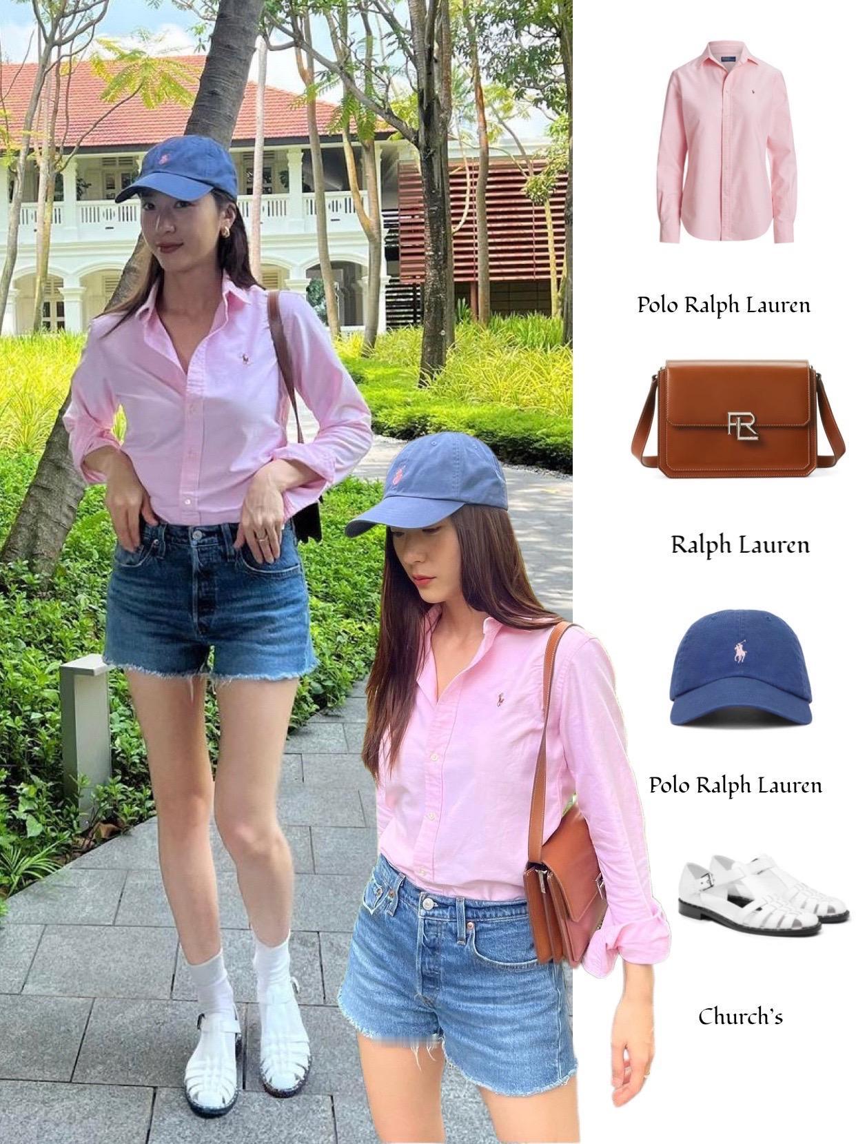 郑秀晶最新ins私服，不愧是Ralph Lauren代言人，私服基础单品穿的也很