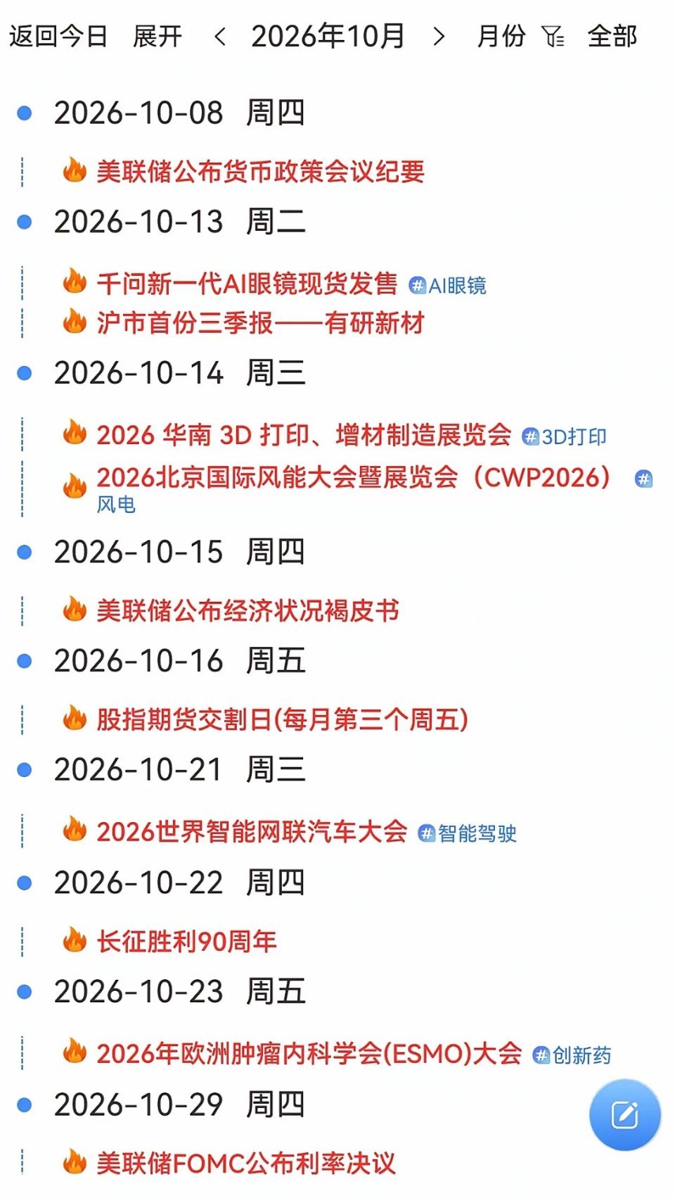 10月中下旬资本市场关键事件时间轴（重磅催化汇总）进入10月中下旬，市场进入政策