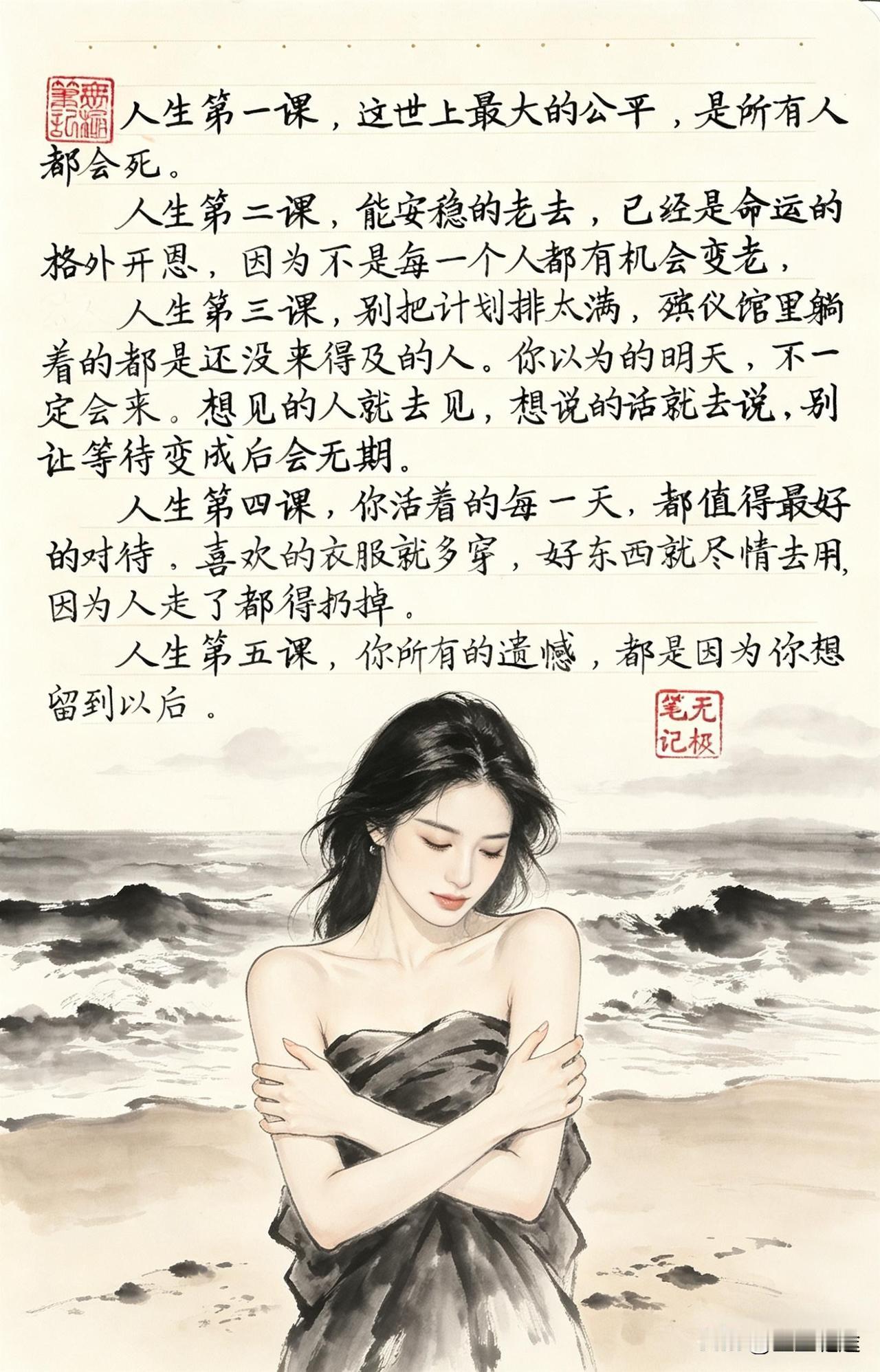 这5句扎心话，道尽了人生的真相。人生第一课，这世上最大的公平，是所有人	都会死。