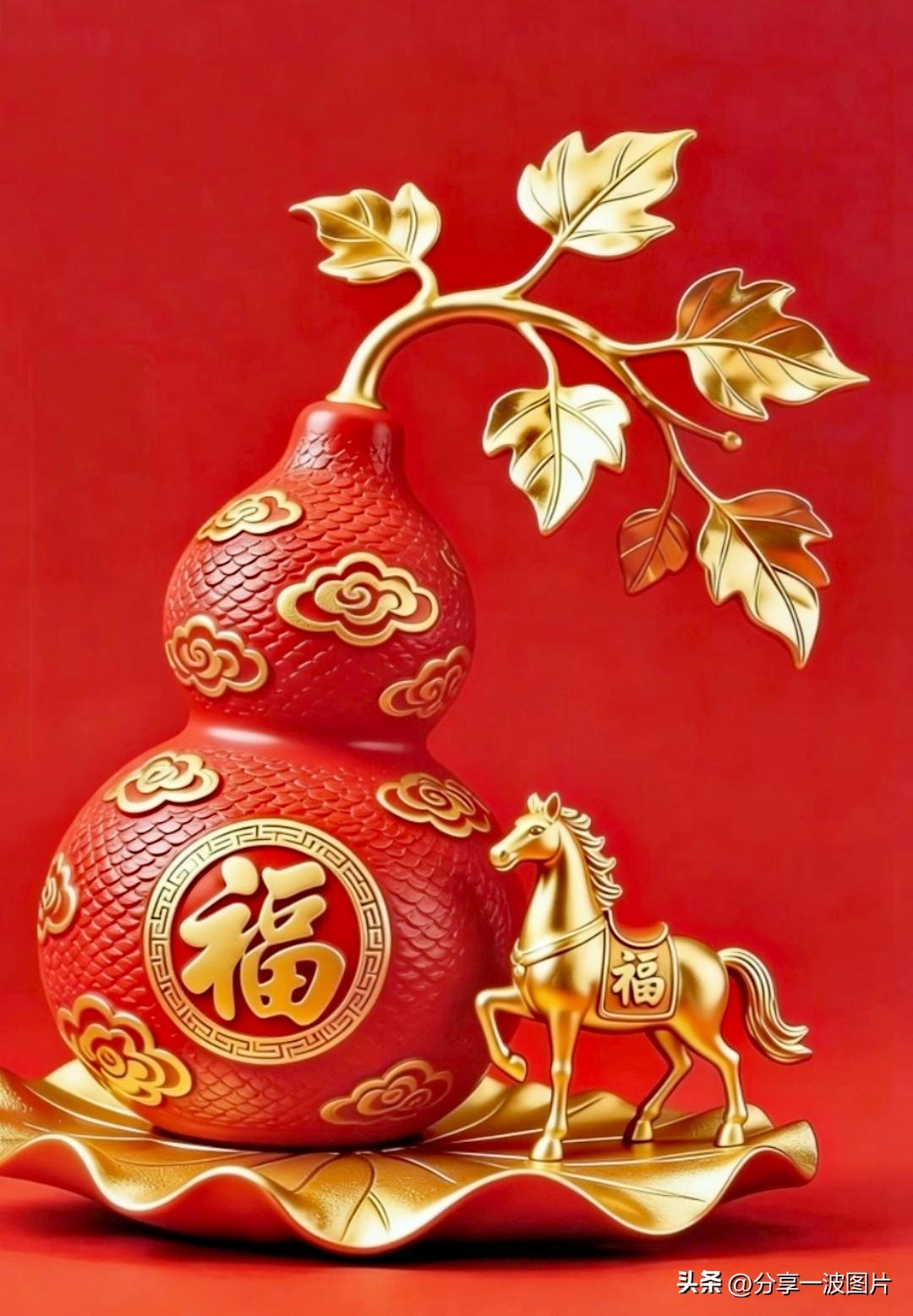 福禄随行金马至，
鸿运当头瑞气盈。