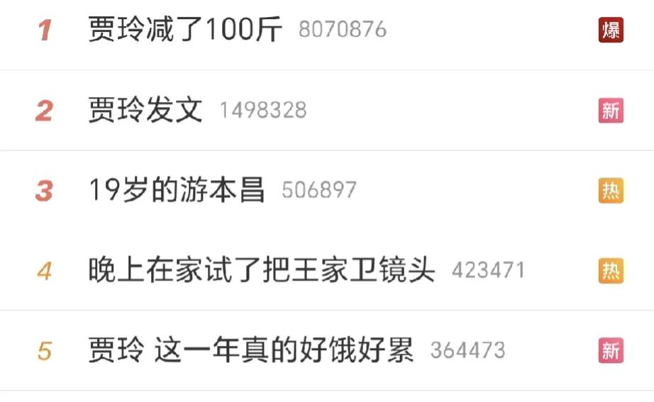 贾玲，热搜爆了！

1月11日上午，贾玲突然登上热搜第一，一个黑红的“爆”字，可