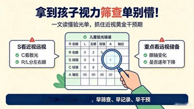 拿到视力报告看不懂？一文读懂验光单，帮孩子躲过近视