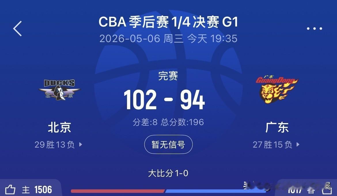 北京胜广东夺取赛点！赛后球迷分析道：

1.今天广东队虽败犹荣！因为北京队三分有