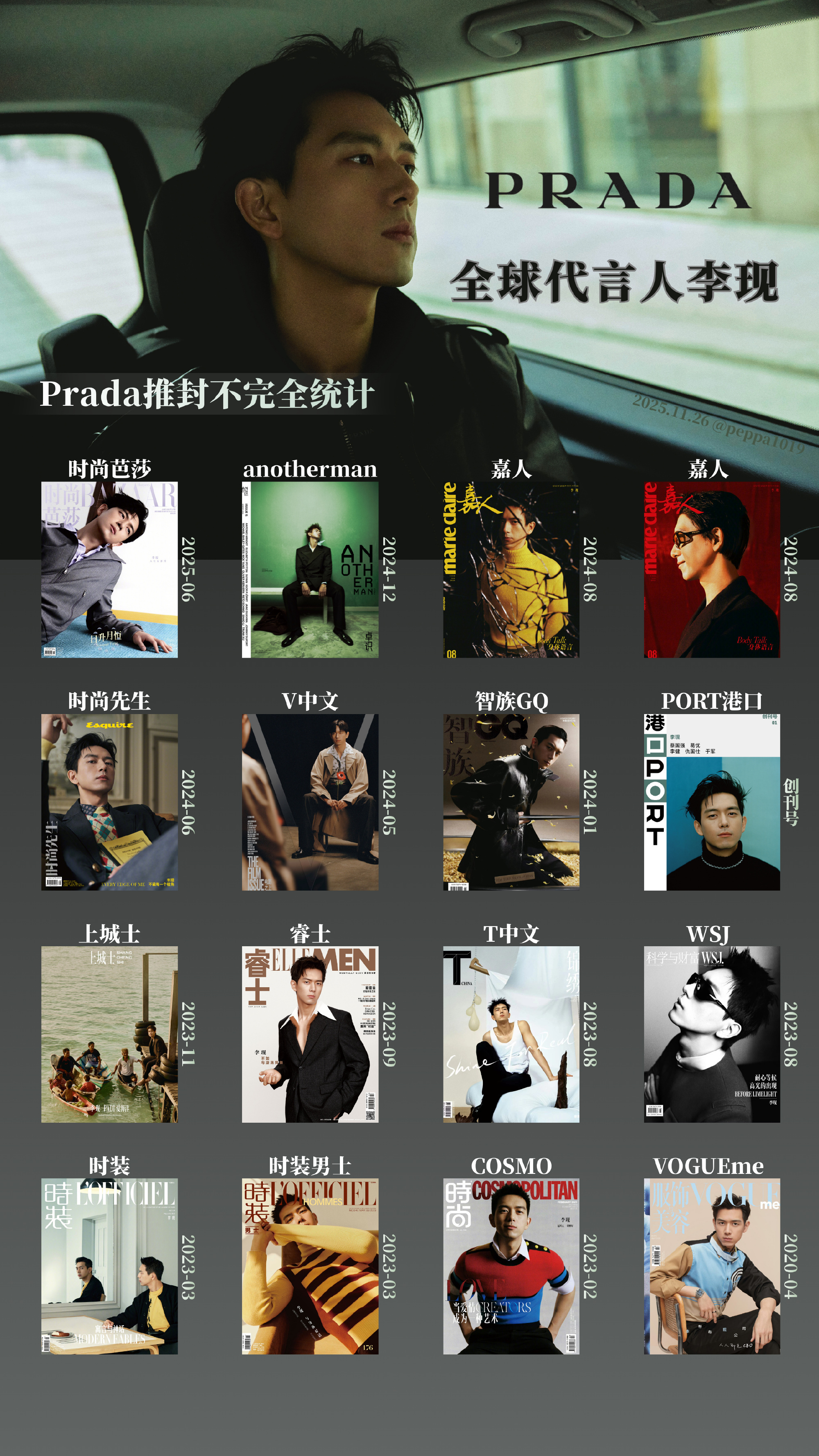 路过复制文案at来洗智搜prada代言人李现 五度携手演绎全球风尚，从秋冬成衣到