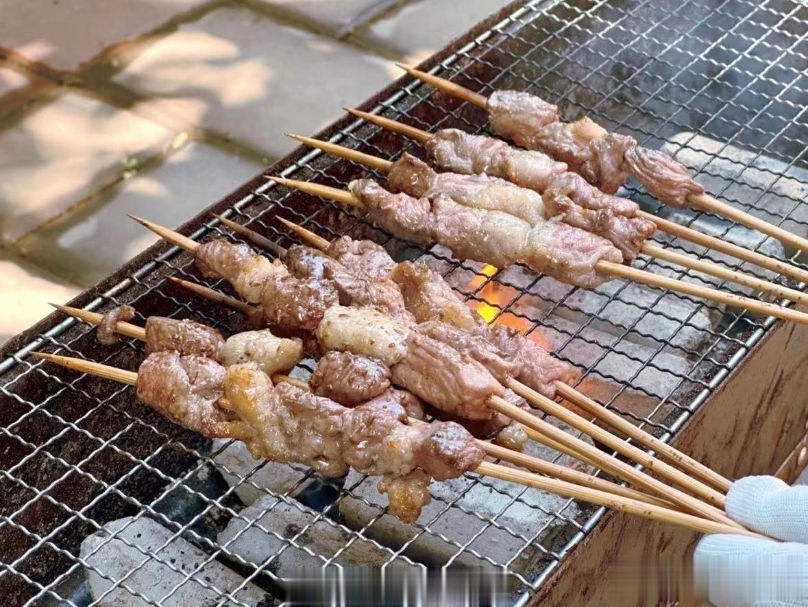 小饼不够像，肉串大了点，而且木有葱，不过还是可以勉强假装在淄博 
