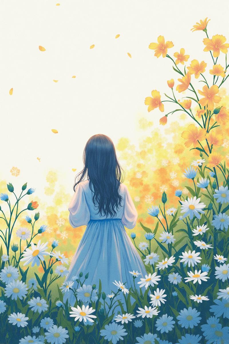 花与人的水彩ai绘画 手机壁纸 你最喜欢的手机壁纸什么样 水彩