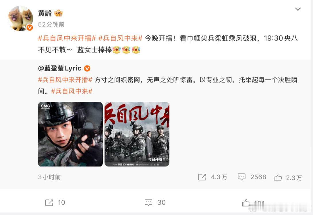 蓝盈莹一口气回复了30个人蓝盈莹把所有人回复了一遍新剧宣发暖心一幕来袭，蓝盈莹逐