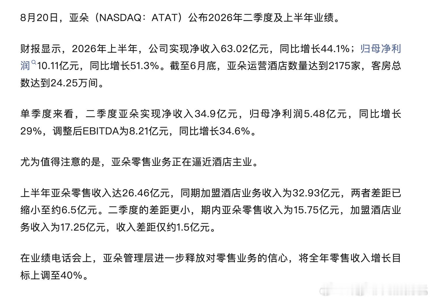 亚朵卖枕头被子收入快赶上酒店主业扒拉一组数据看看：亚朵上半年财报出来了，零售业务