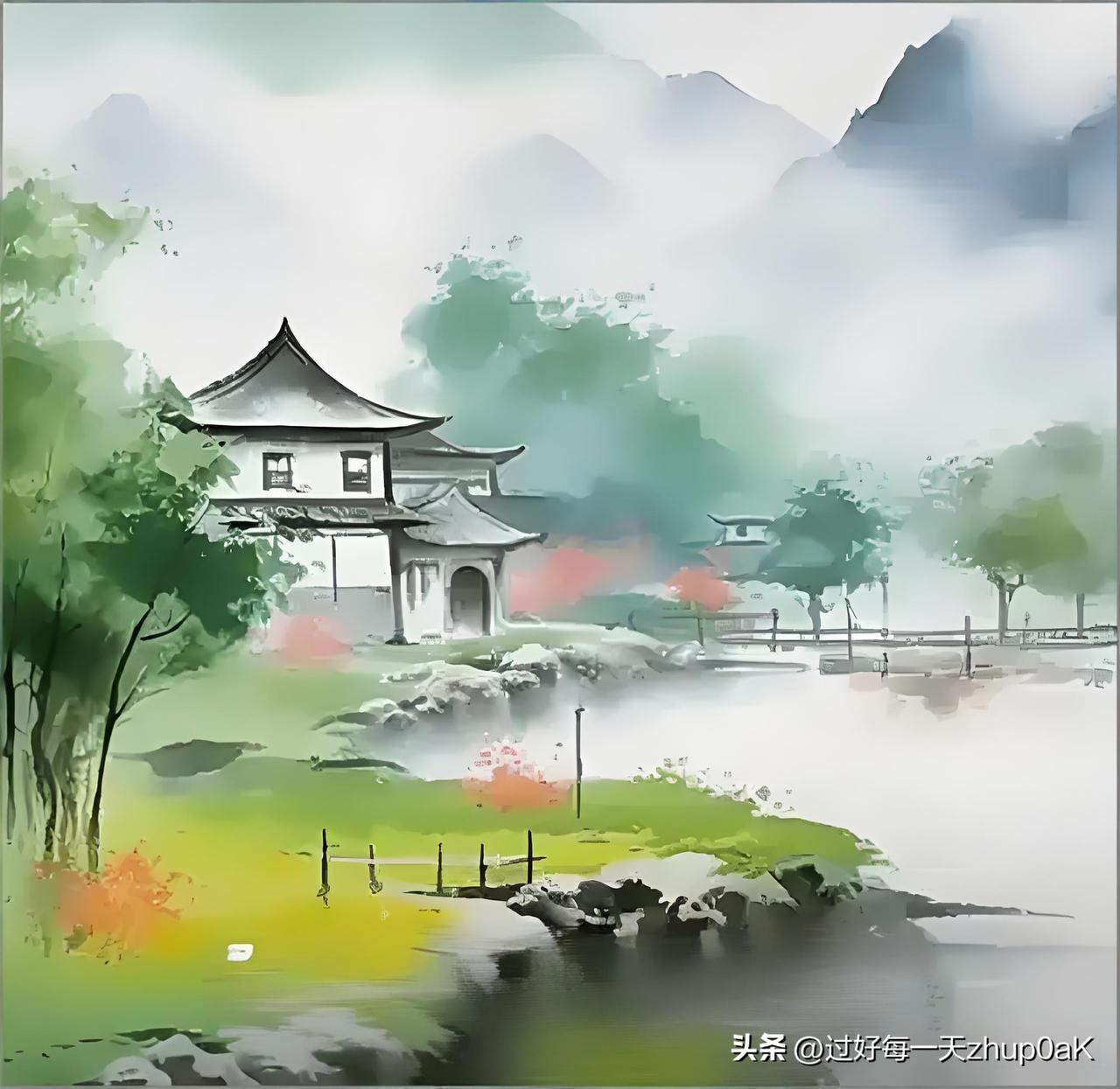 《题画》
——宋·李唐
云里烟村雨里滩，
看之容易作之难。
早知不入时人眼，
多