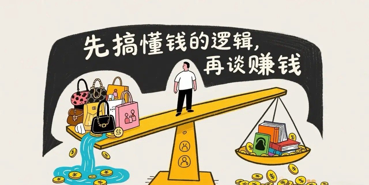 先搞懂钱的逻辑，再谈赚钱 很多人一辈子为钱奔波，却始终赚不到钱，根源在于：只盯着