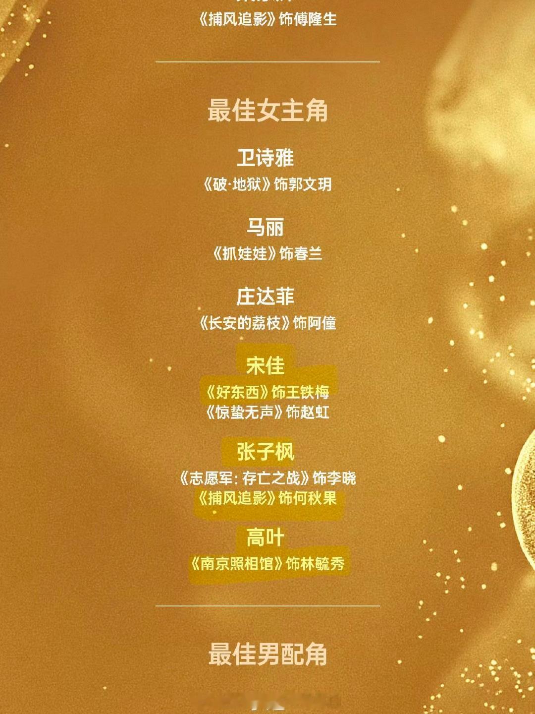 百花奖 今年百花奖提名我的pick💐 整体上我更喜爱《小小的我》《长安的荔枝》
