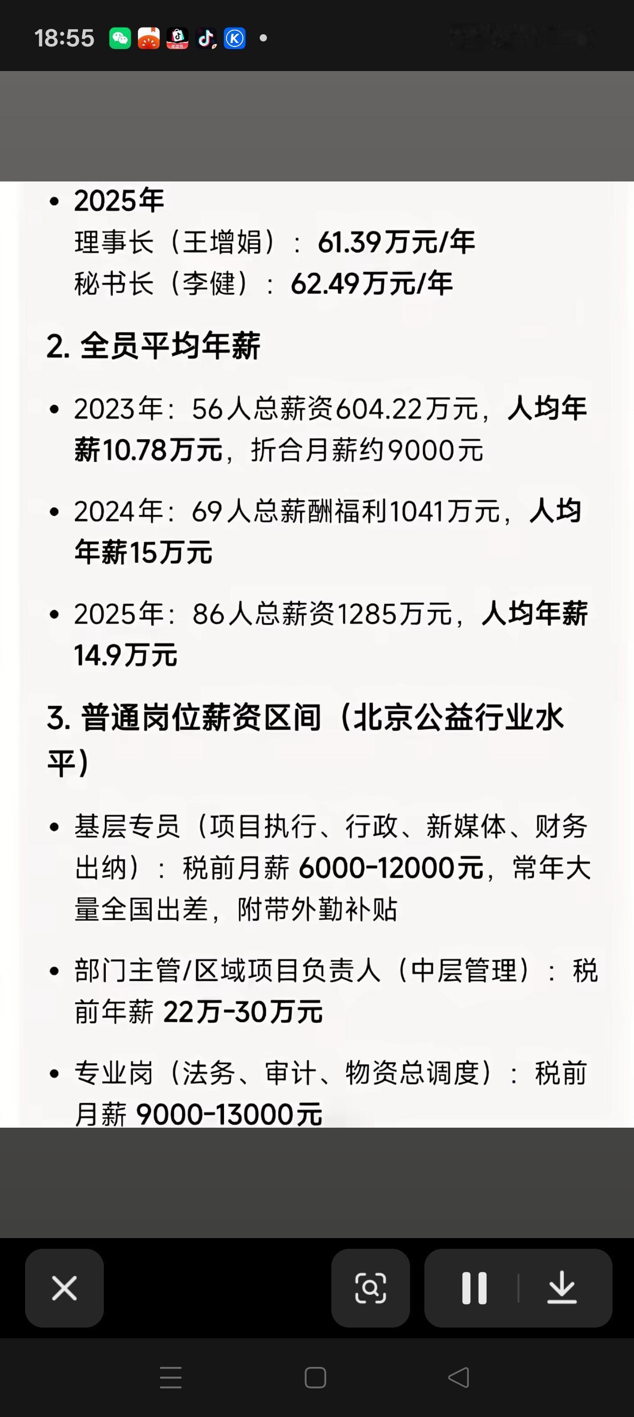 60 万，慈善机构的负责人手握高额年薪，本身就脱离了公益最基础的初衷，完全违背行