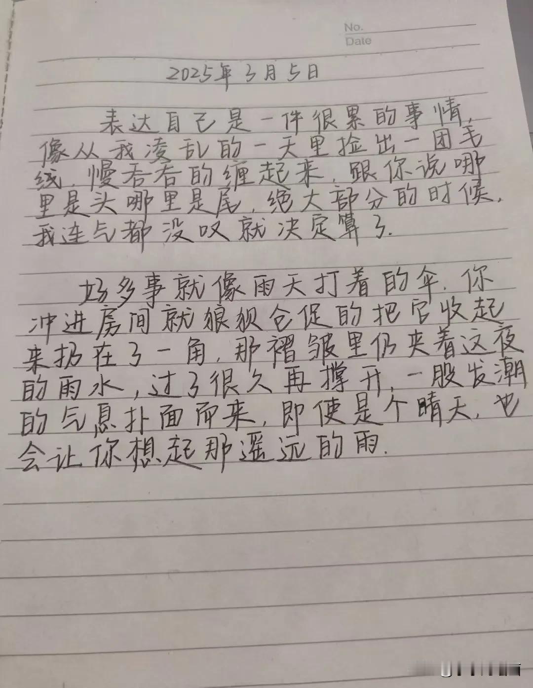 我开始反思这两年来自己是怎样迷失的。我学会了顺从，学会了缄默，学会了接受人来人往