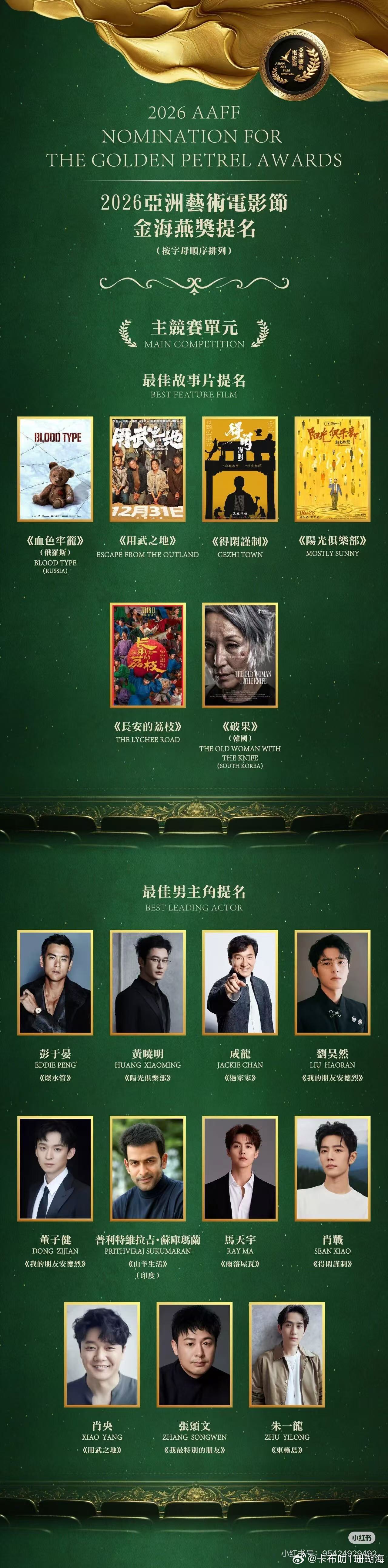 祝贺肖战得闲谨制提名 