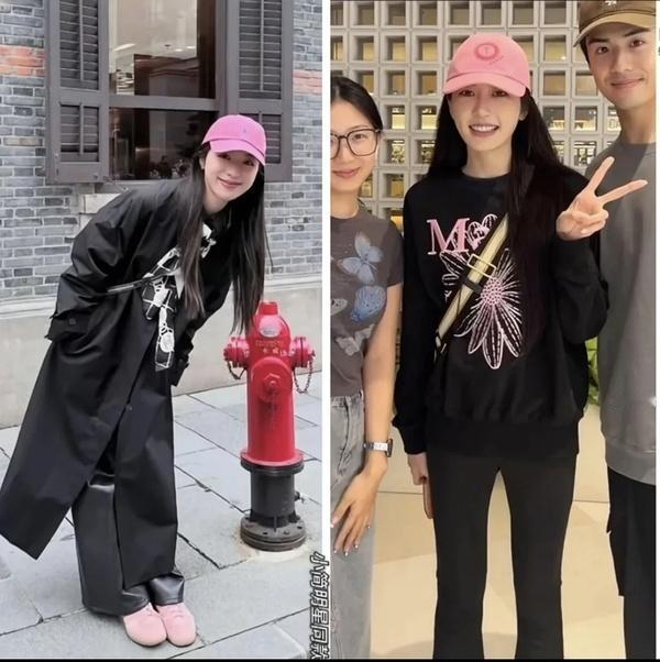 乐言又遭议论！欧洲穿搭撞衫翁青雅，红色帽子被嘲讽是模仿翁青雅，网友吐槽乐言总是学