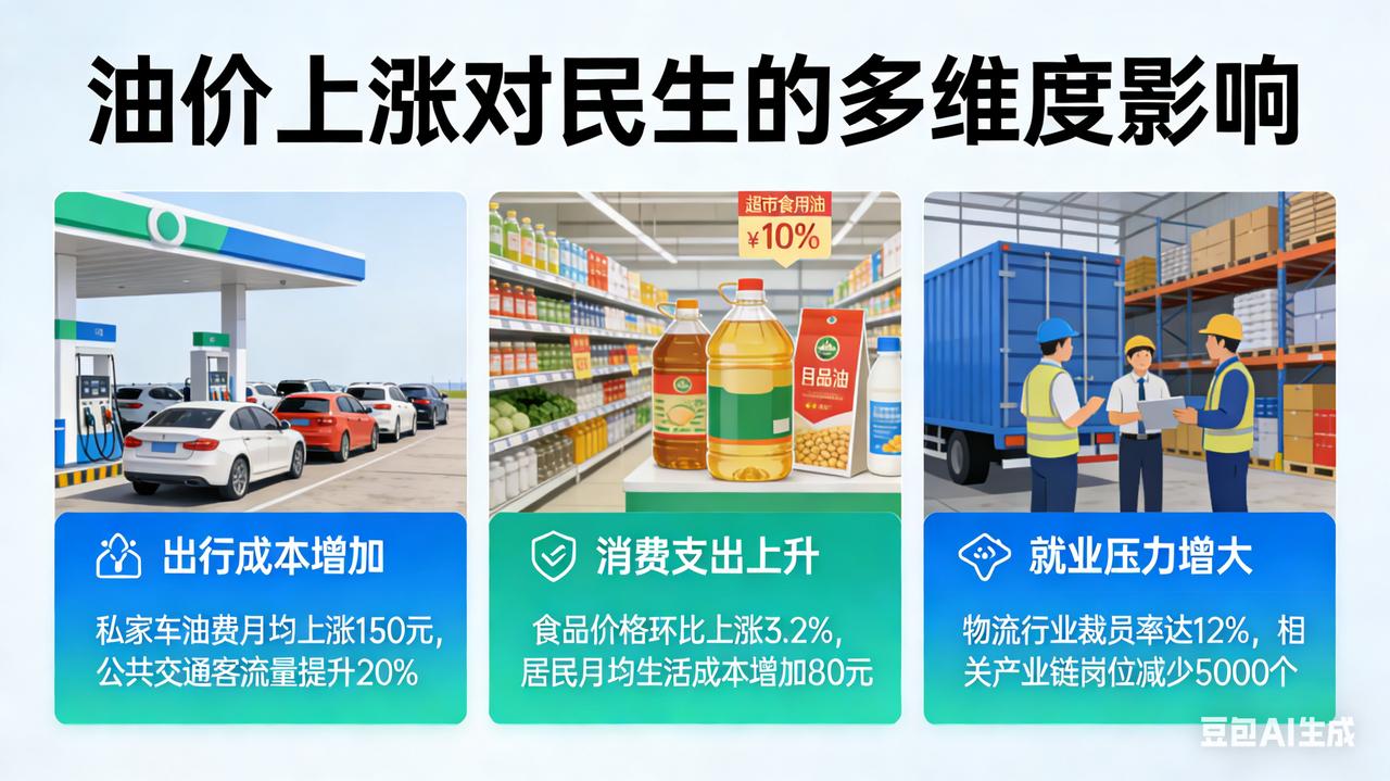 油价上涨对民生的多维度影响
 
油价作为重要民生成本指标，其上涨会沿产业链传导，