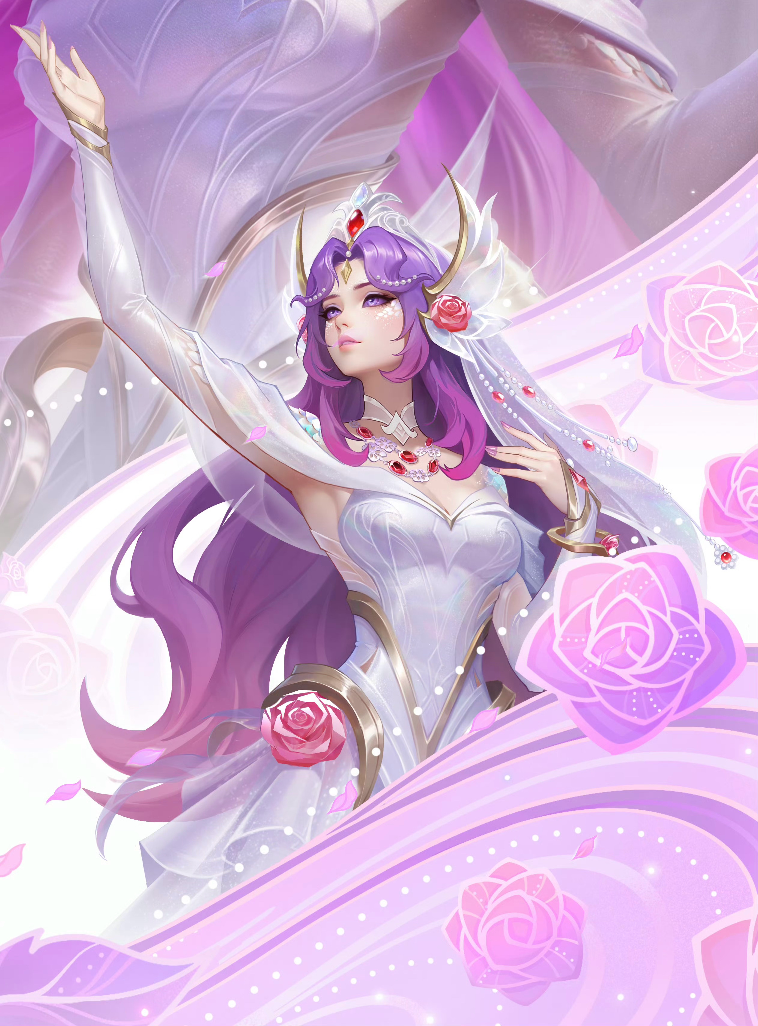 LOL手游水晶玫瑰皮肤立绘插画英雄联盟