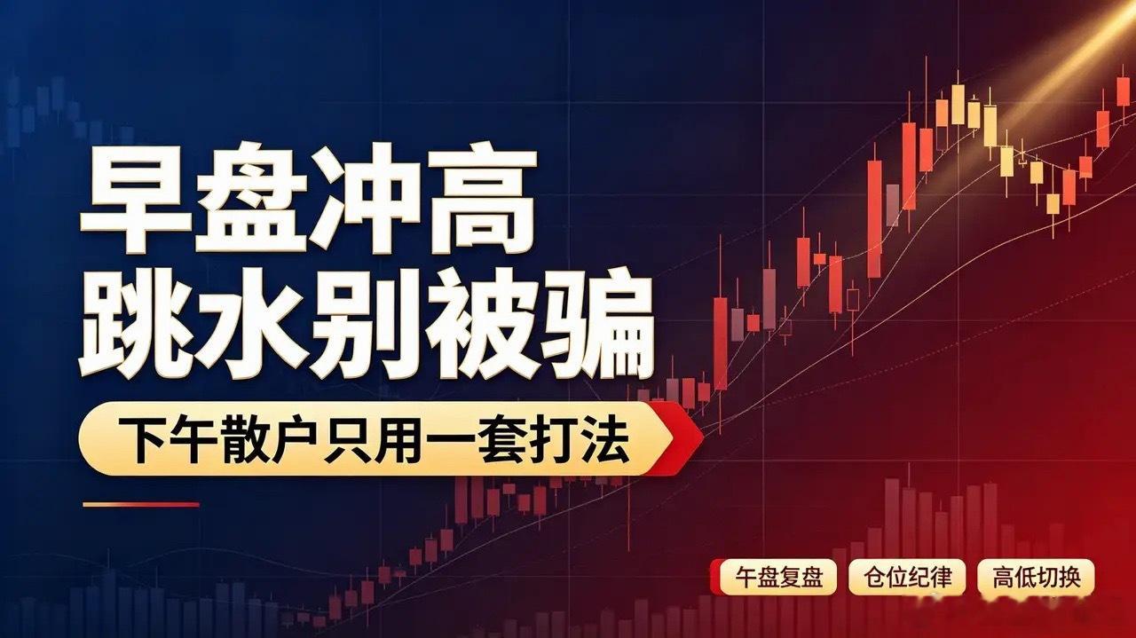 早盘冲高跳水别被骗！行情根本没坏，下午散户只用一套打法【风险提示】本文仅为公开盘