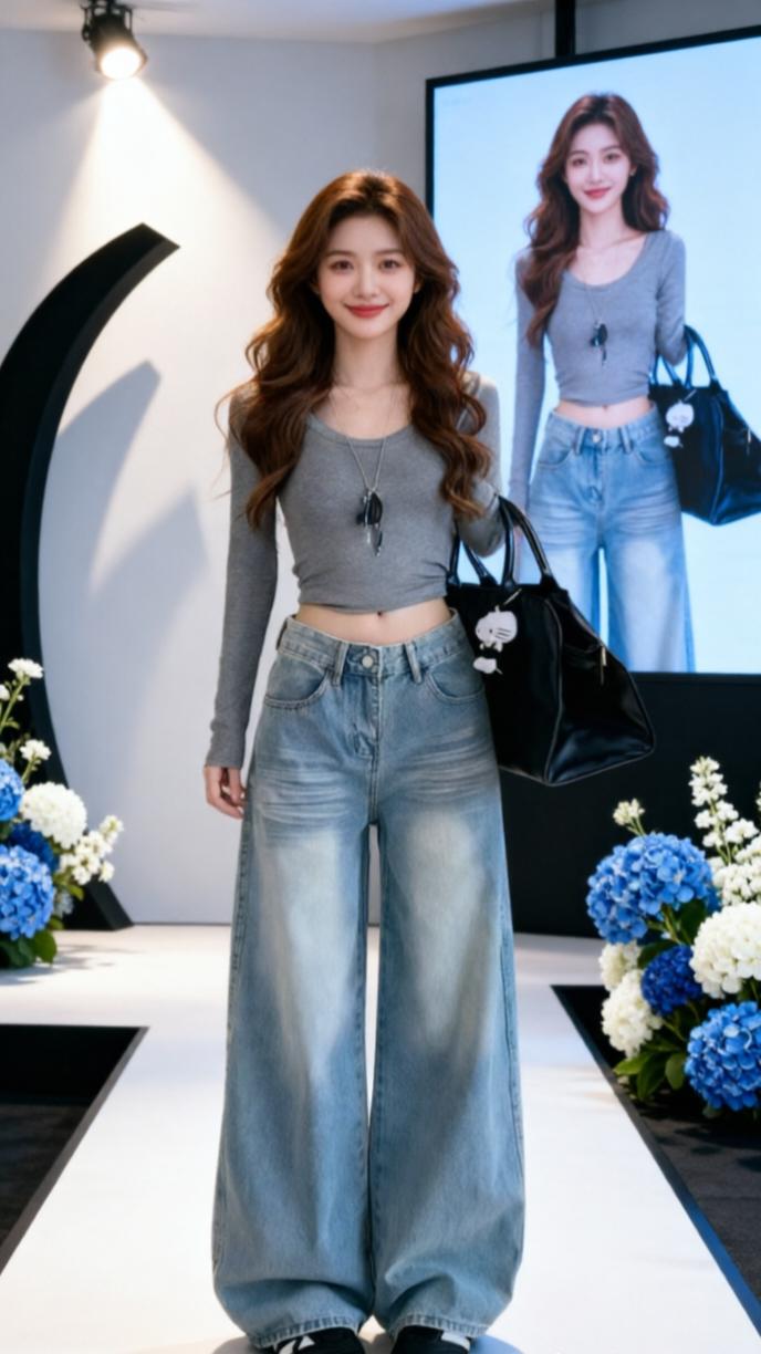穿搭灵感制造机 牛仔宽腿裤 审美提升穿搭 2026春夏穿搭 挑战秀场穿搭天花板