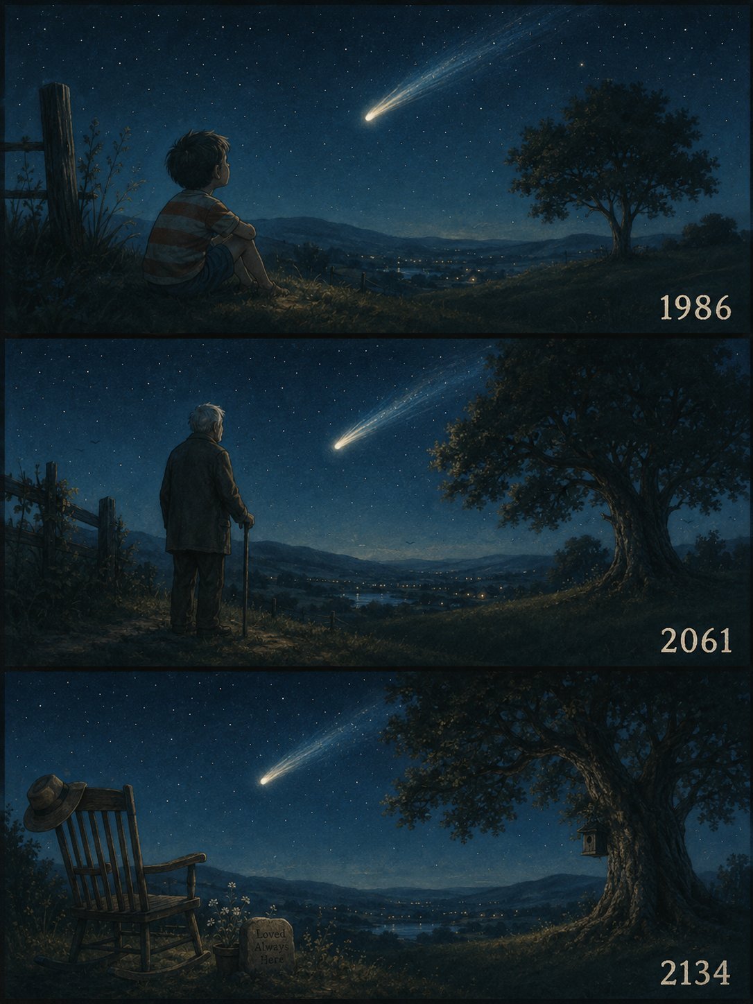 哈雷彗星在2061年再次造访地球天空时，你会多大年纪？我会61岁！ 