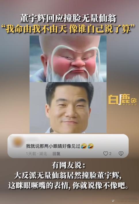 董宇辉回应被网友说像无量仙翁 回应：我命由我不由天，像谁自己说了算。还确实有点儿