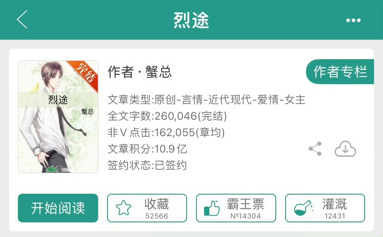 小说推荐：《烈途》 作者:蟹总简评：不良少女vs糙汉大叔，乡村爱情，年龄差11岁