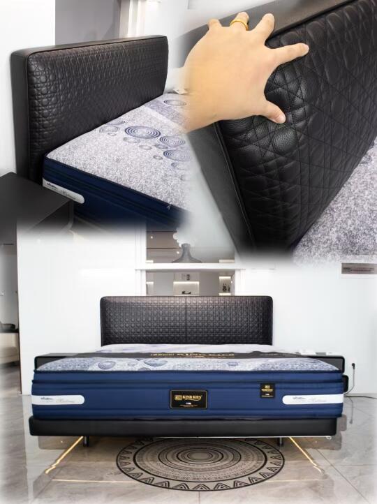 就这个床‼️头层牛皮➕灯带悬浮只要2千多