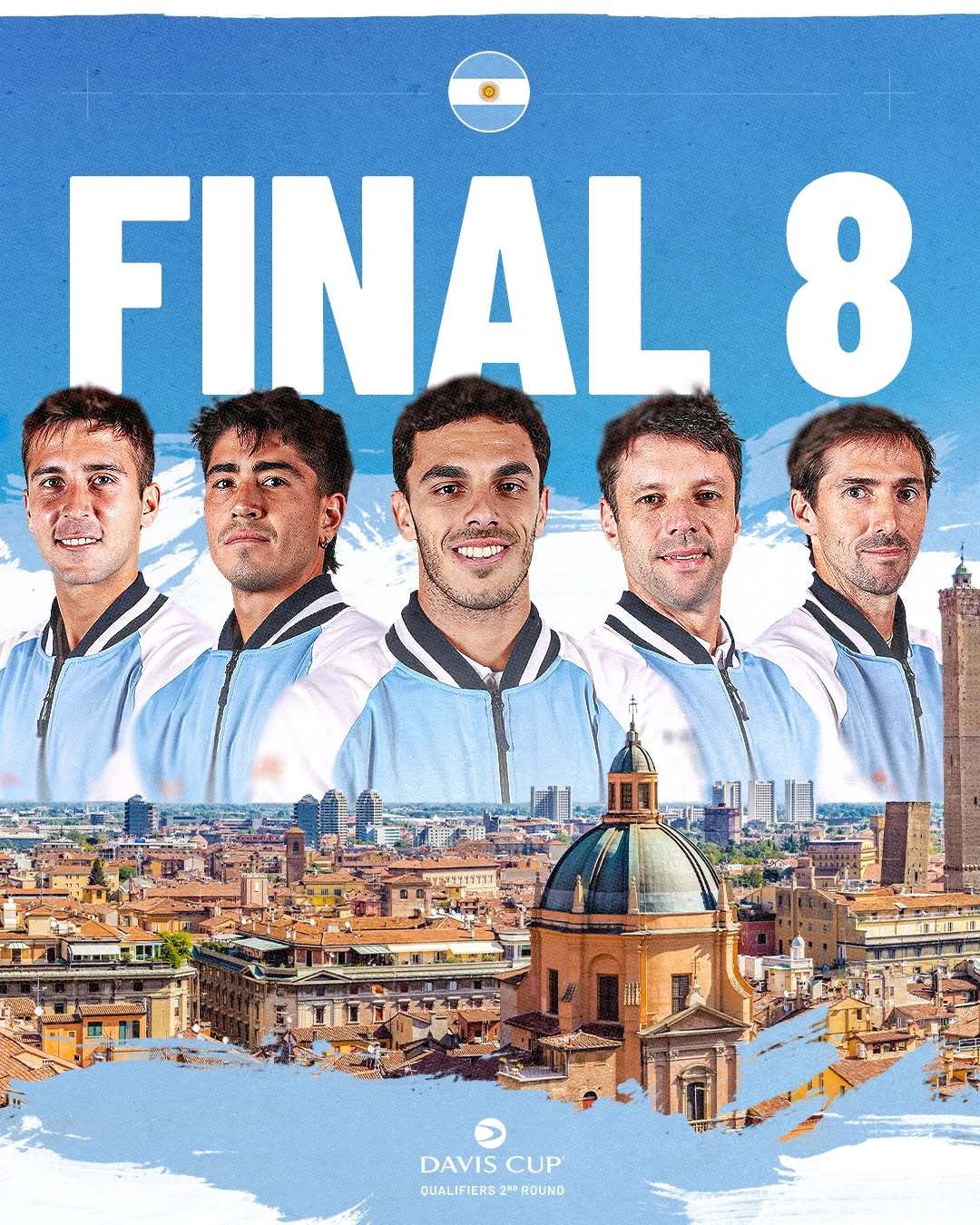 阿根廷队晋级戴维斯杯 决赛圈八强🇦🇷具体比分：埃切维里 6-4 6-4 德容