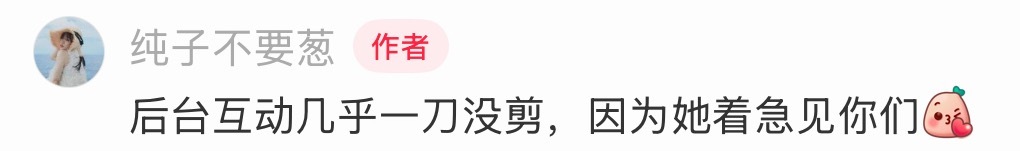 仪锤定音是香姑.吴宣仪 她的海 纯子姐的她的海vlog的回复“因为她着急见你们”
