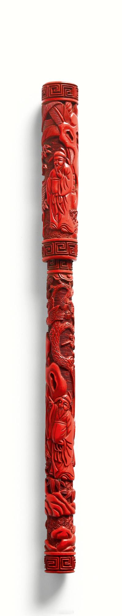 髹饰录 | 博美2024春拍雕漆毛笔一组 