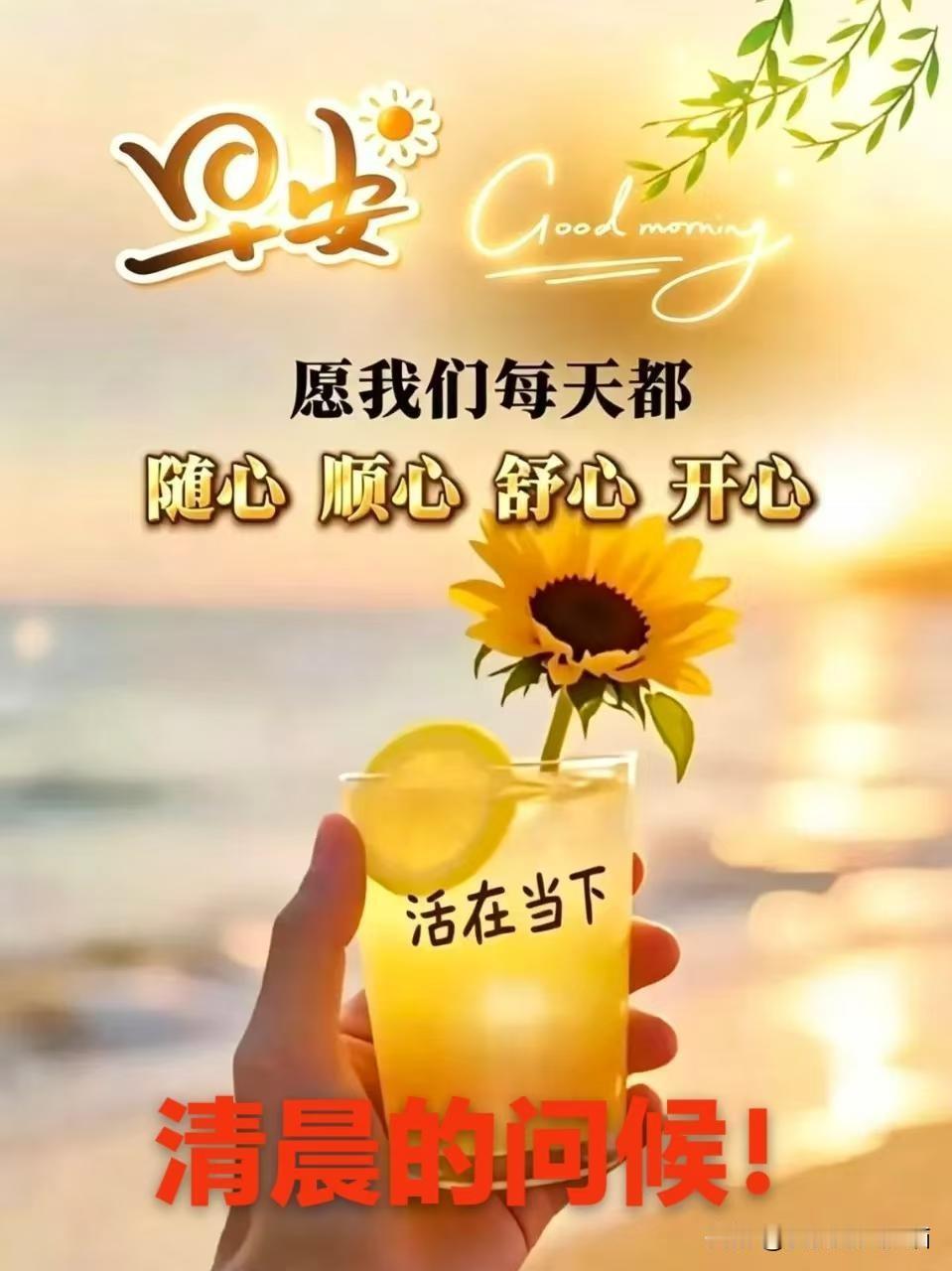 一场喜雨洗清晨，空气凉爽处处新。闷热烦躁随雨去，身体舒畅又舒心。一声祝福送给您，