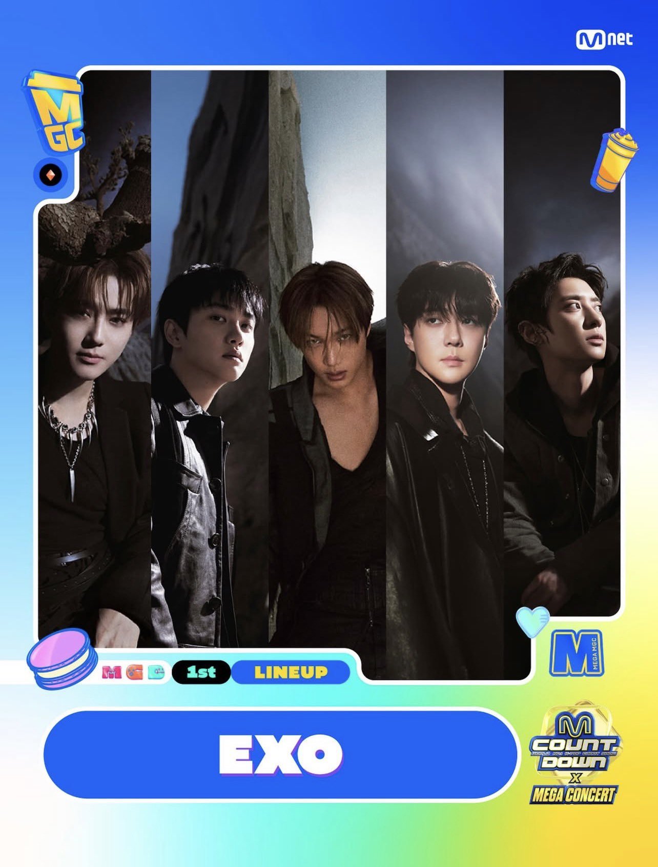朴灿烈今天有新一期崔氏crew和M countdown X Mega 演唱会⏰ 