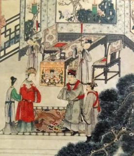 古时，一女子好不容易等到丈夫回来，二人数年未见，都十分想念对方。正在他们欢声笑语