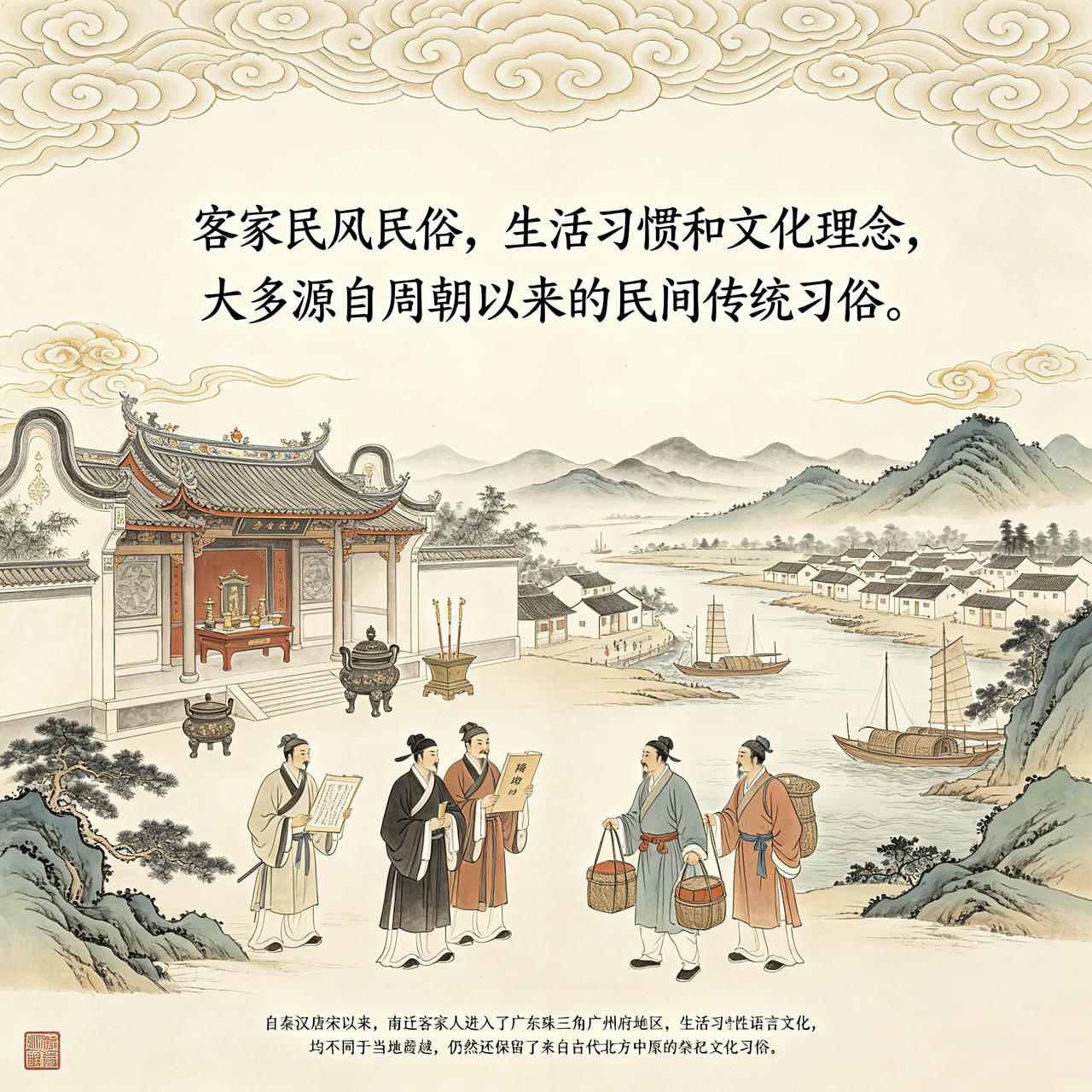 客家民风民俗，生活习惯和文化理念，大多源自周朝统治过的周地民间传统习俗。是由陕西