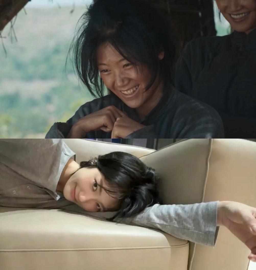 现在女演员也是够卷的，
原来剧集演傻挑的剧外这么美，
皮肤白嫩细腻眼睛大大的鼻子