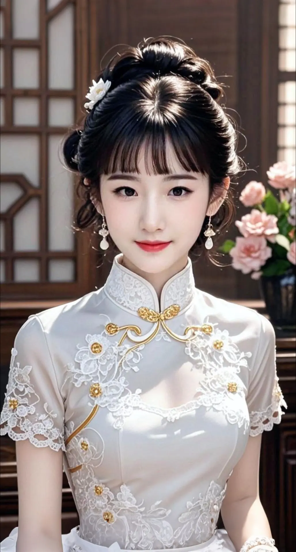 AI扩图 AI中式佳人