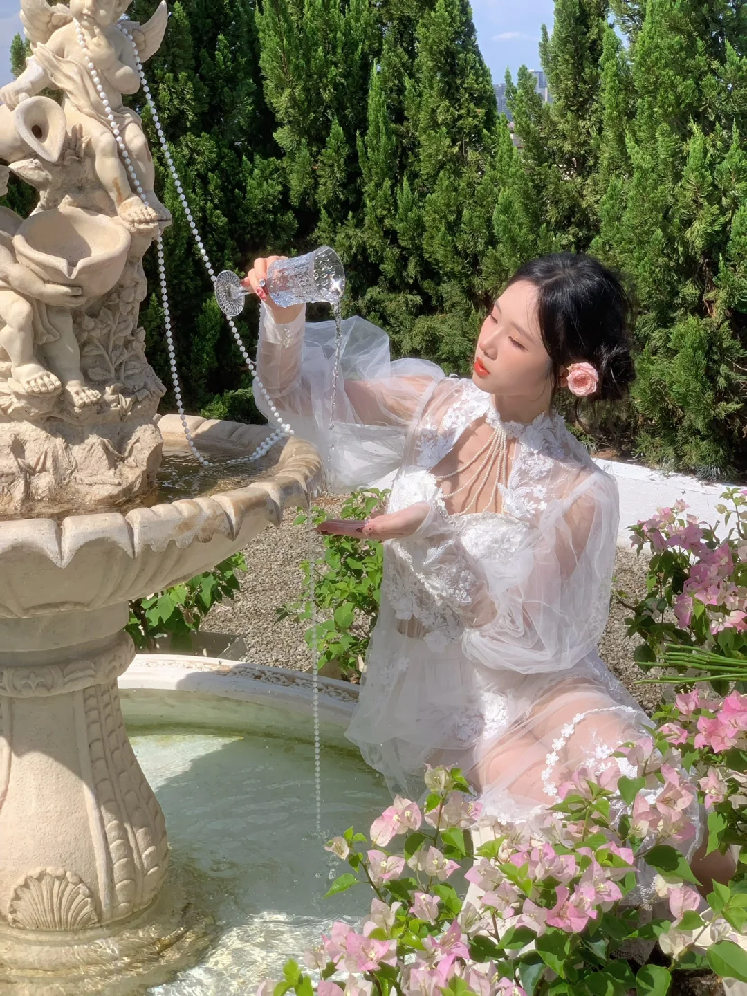 超级有氛围感的浪漫喷泉少女⛲️东莞写真