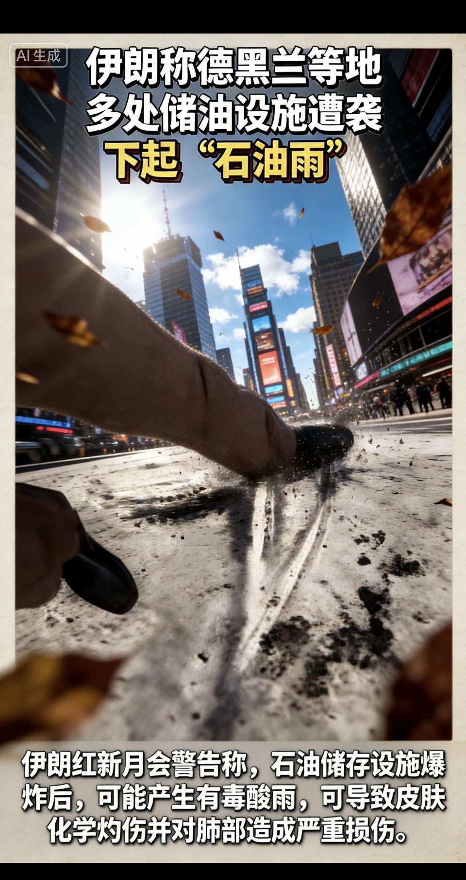 城市下起“石油雨”，这场景想想都可怕！。污染物进入市区，产生有毒酸雨，会灼伤皮肤