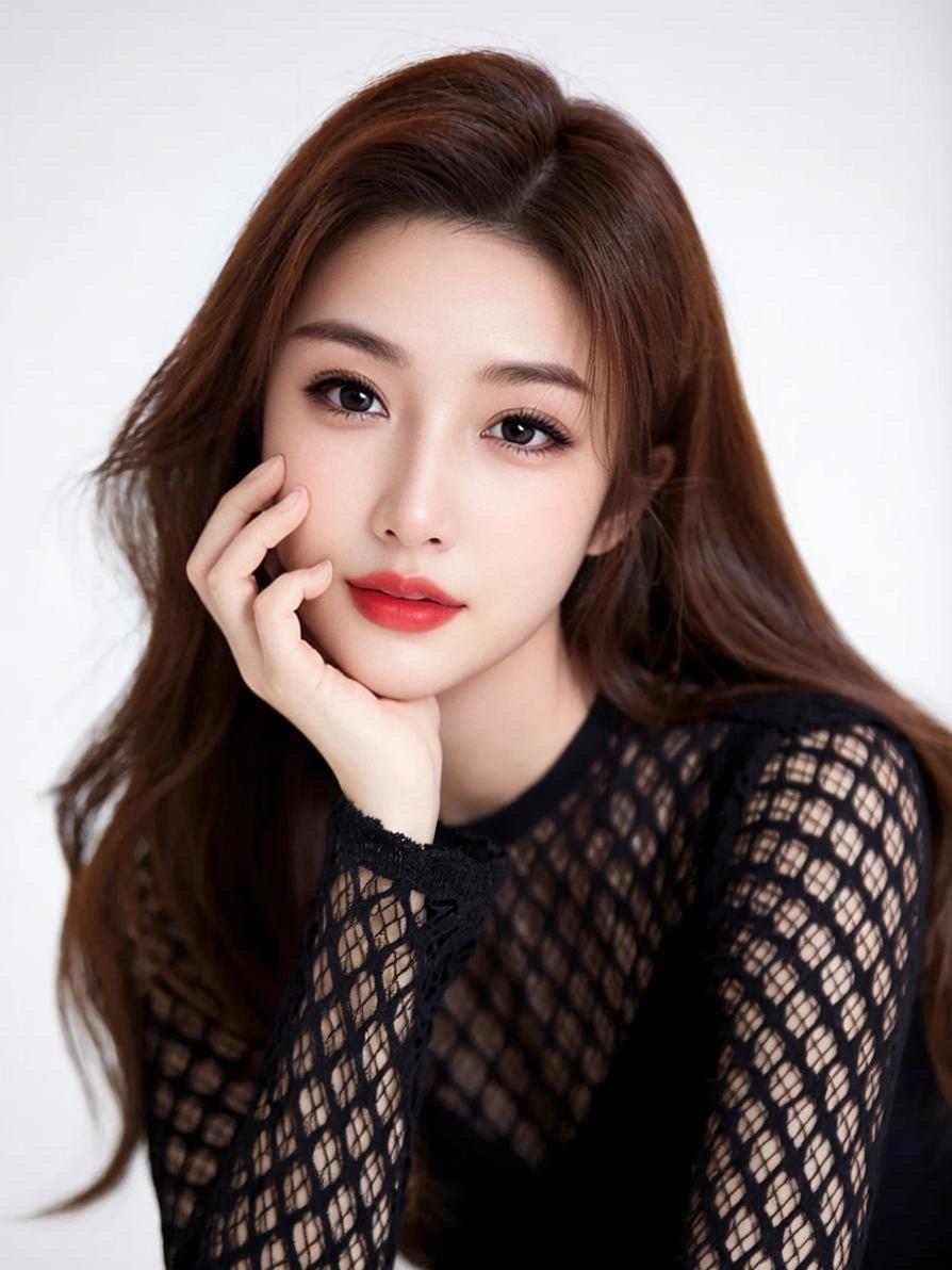 AI棕调卷发写真