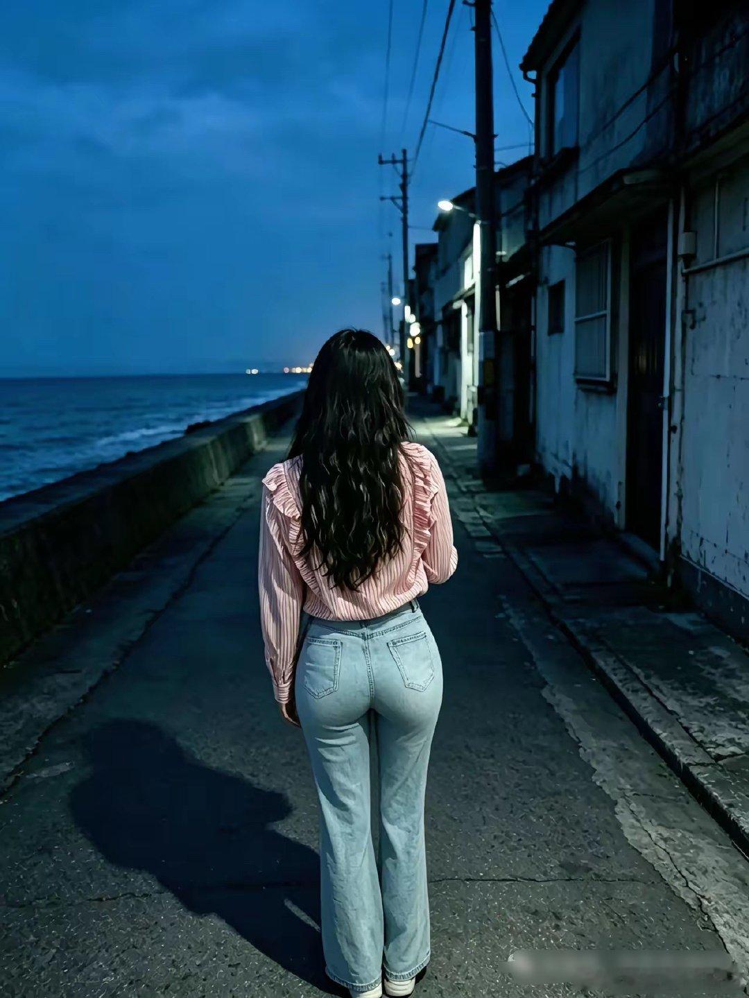 黄昏漫步海边，静享宁静时光。 