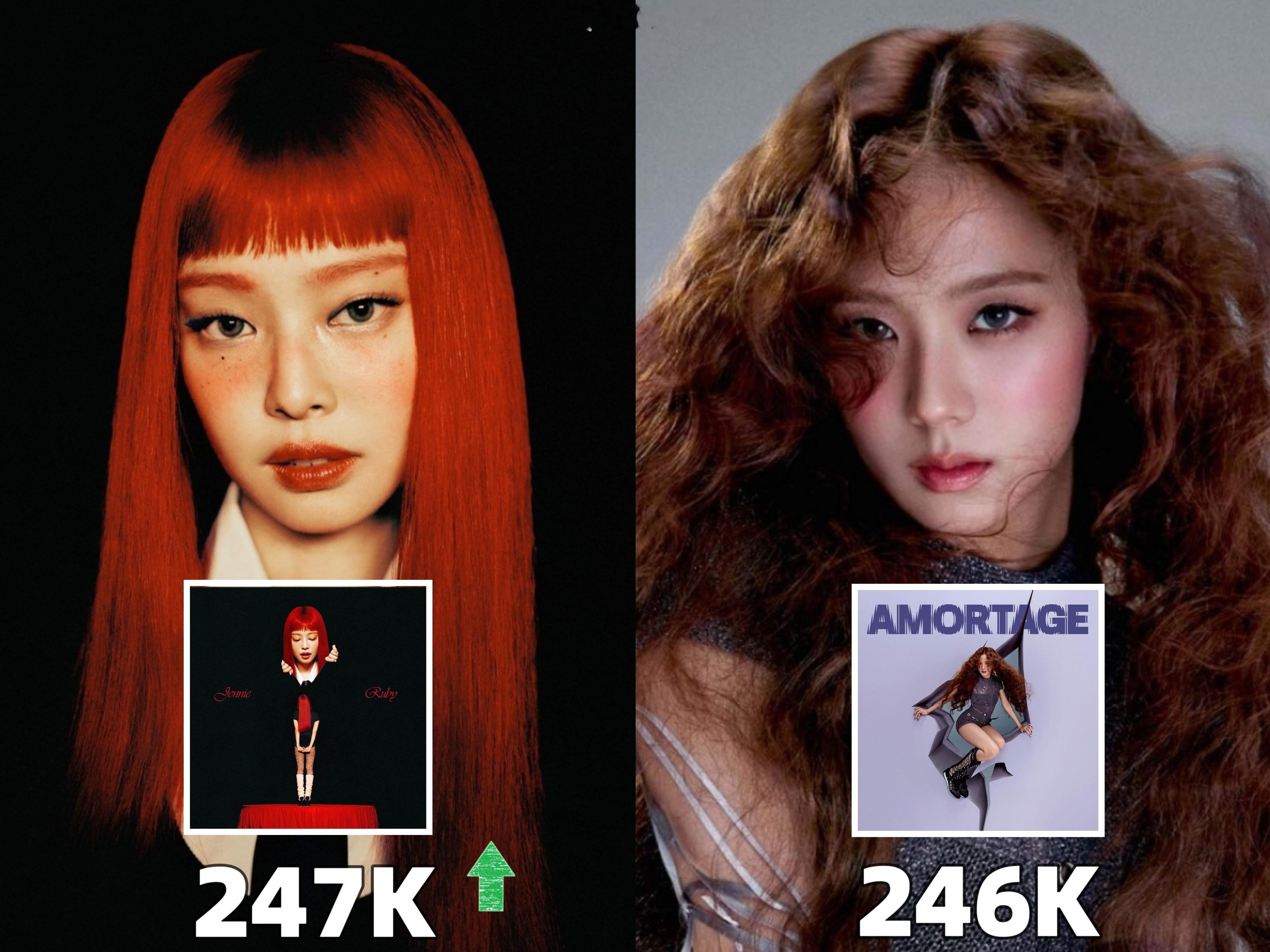 JENNIE《Ruby》超过 金智秀《AMORTAGE》，成为2025年🇨🇳