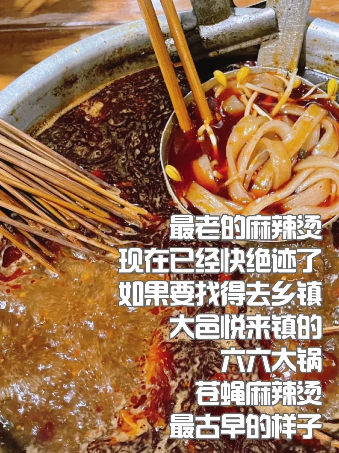 成都美食推荐·大邑·六六大锅麻辣烫最老式的麻辣烫，现在已经快绝迹了，如果要找得去